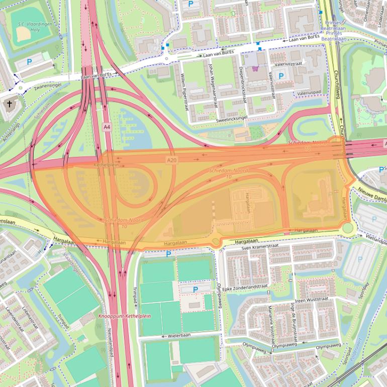 Kaart van postcodegebied 3118JA.