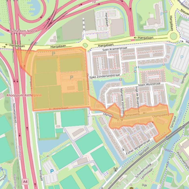 Kaart van postcodegebied 3118JD.