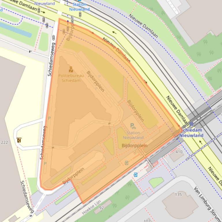 Kaart van postcodegebied 3118JE.