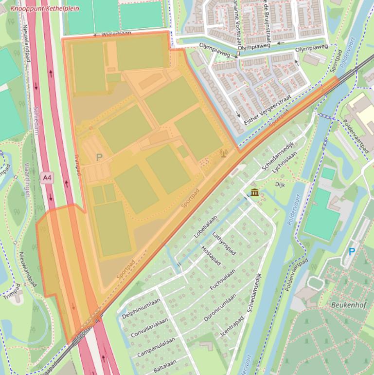 Kaart van postcodegebied 3118JJ.