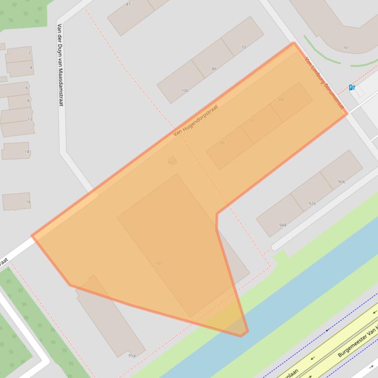 Kaart van postcodegebied 3118LG.