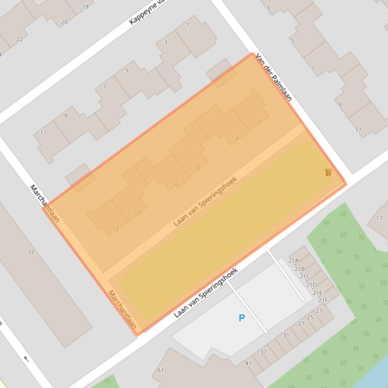 Kaart van postcodegebied 3118LN.