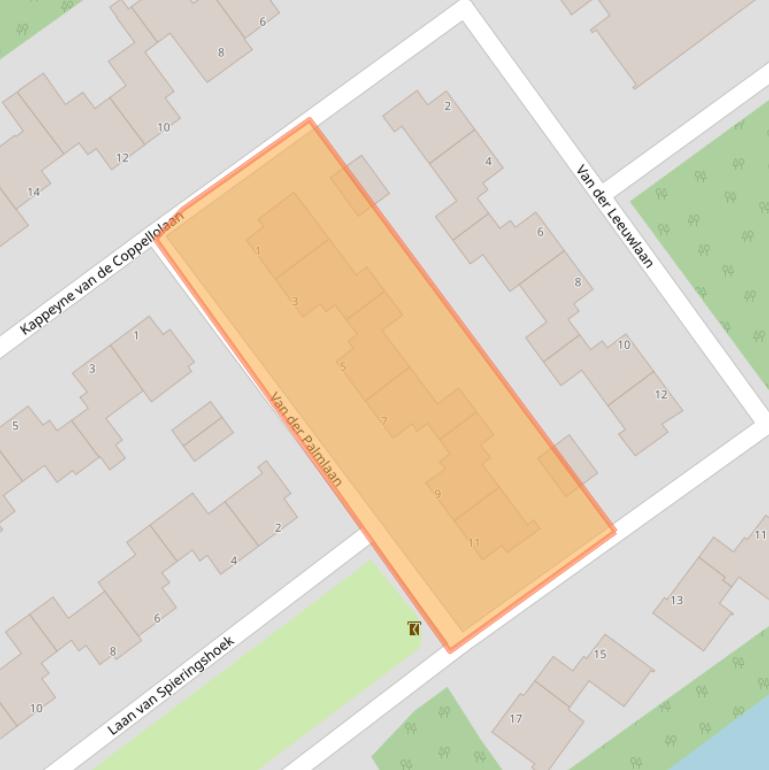 Kaart van postcodegebied 3118LV.