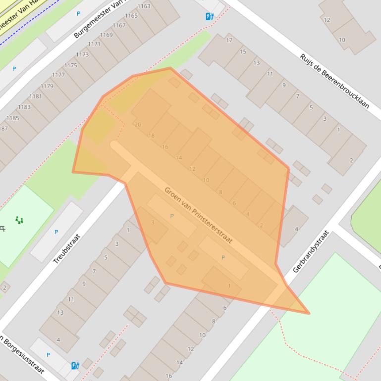 Kaart van postcodegebied 3118TW.