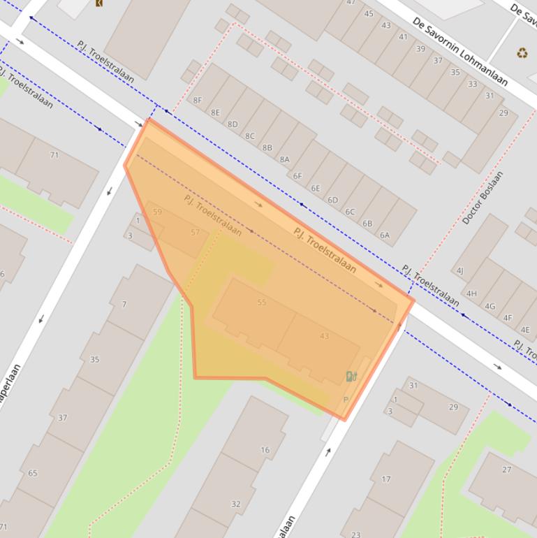 Kaart van postcodegebied 3118VB.