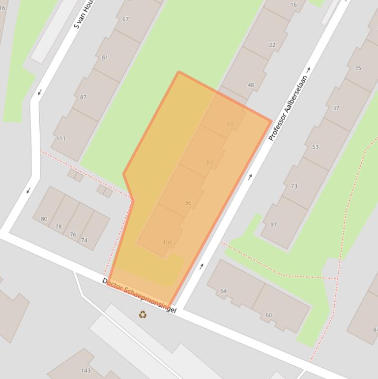 Kaart van postcodegebied 3118XD.