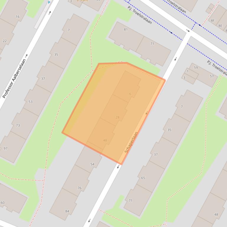 Kaart van postcodegebied 3118XN.