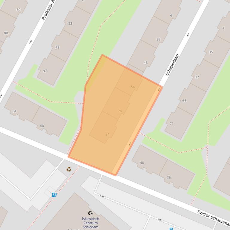 Kaart van postcodegebied 3118XP.