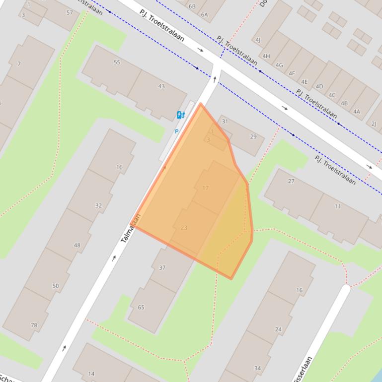 Kaart van postcodegebied 3118XR.