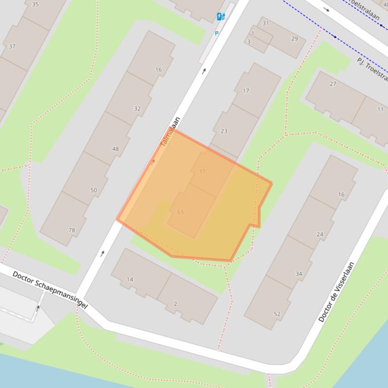 Kaart van postcodegebied 3118XS.