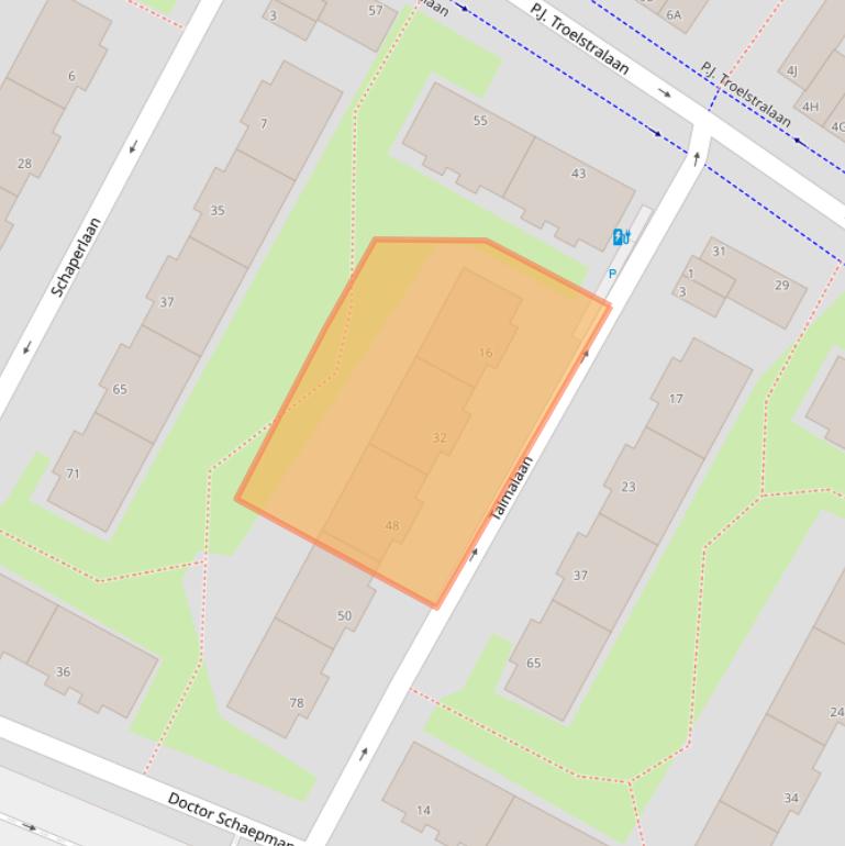 Kaart van postcodegebied 3118XT.