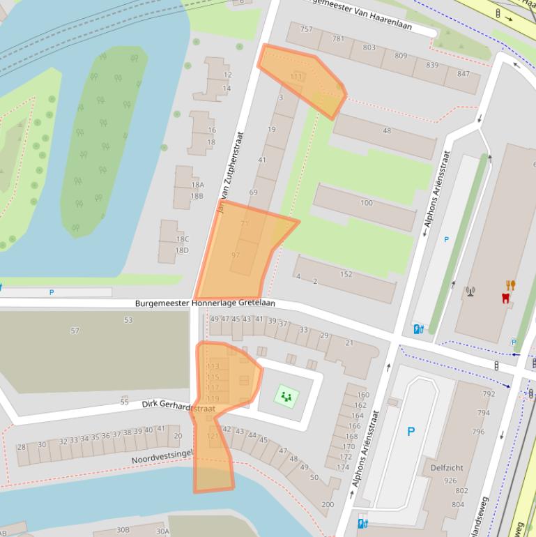 Kaart van postcodegebied 3119BN.