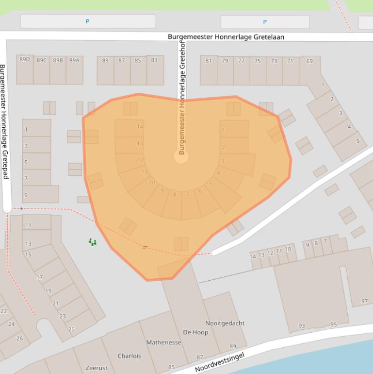 Kaart van postcodegebied 3119BS.