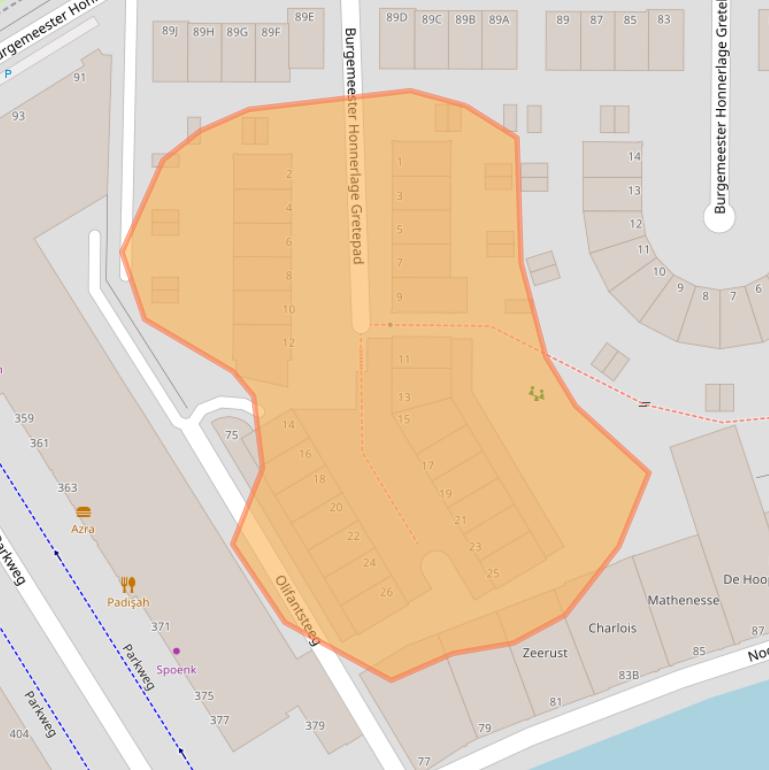 Kaart van postcodegebied 3119BV.