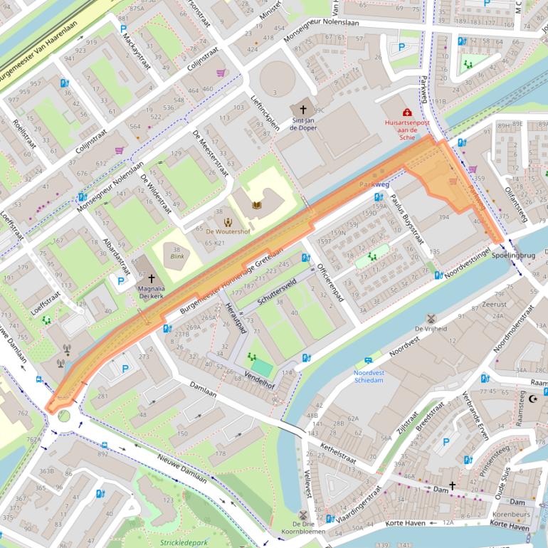 Kaart van postcodegebied 3119CT.