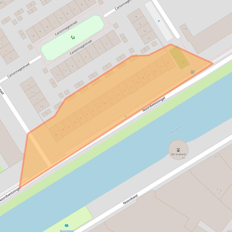 Kaart van postcodegebied 3119DA.