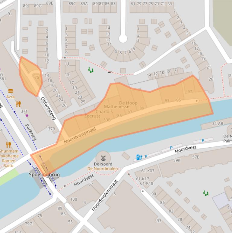 Kaart van postcodegebied 3119DC.