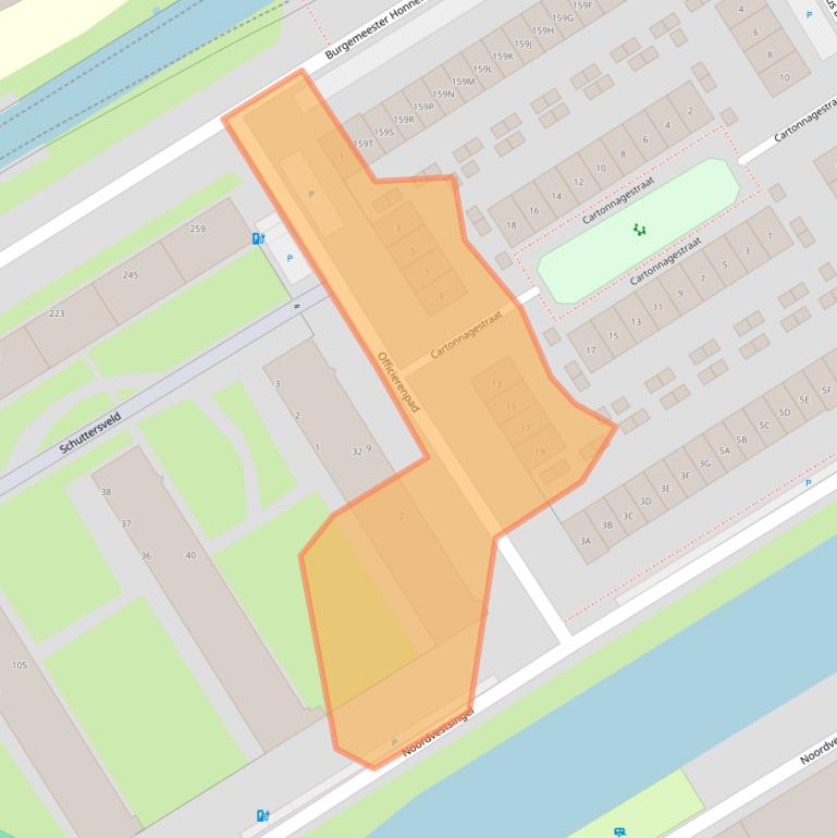 Kaart van postcodegebied 3119DN.