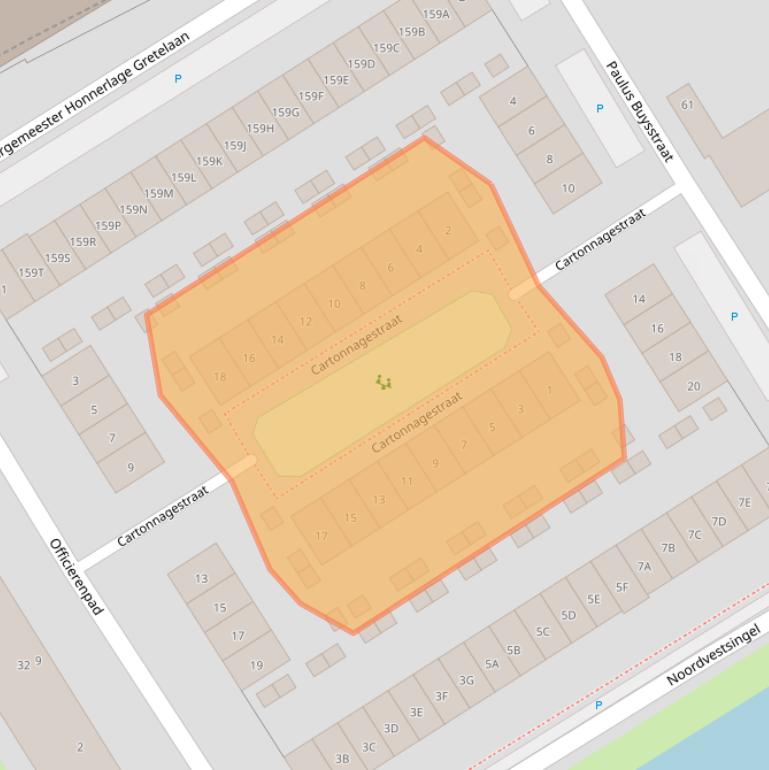 Kaart van postcodegebied 3119DP.