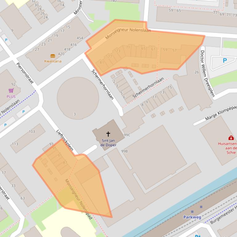 Kaart van postcodegebied 3119EA.