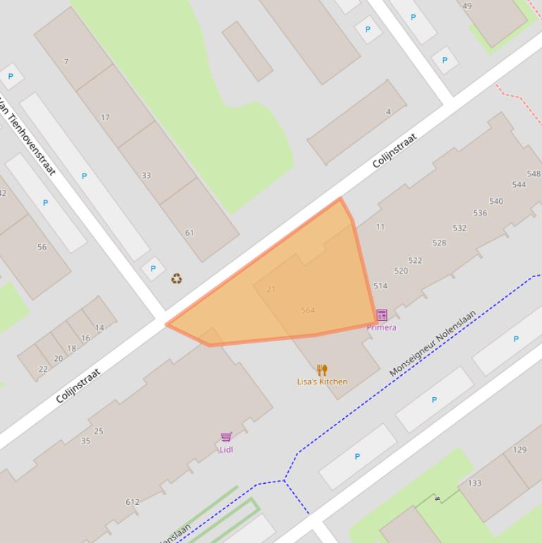 Kaart van postcodegebied 3119EP.