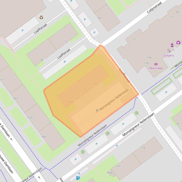 Kaart van postcodegebied 3119EW.