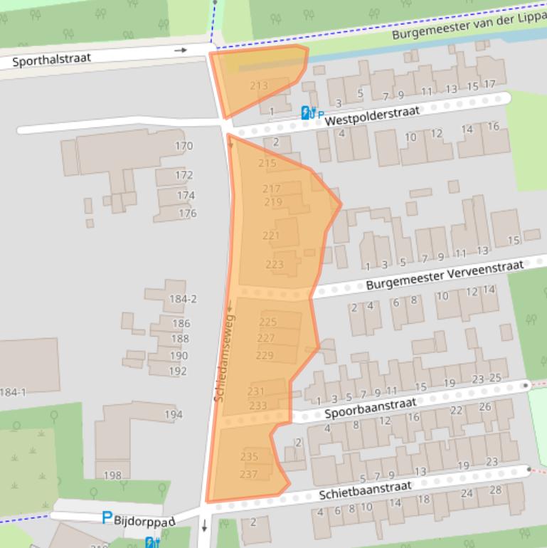 Kaart van postcodegebied 3119JB.