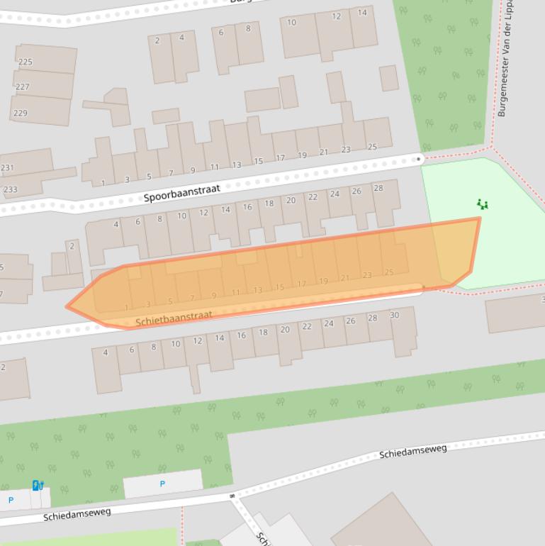 Kaart van postcodegebied 3119JD.