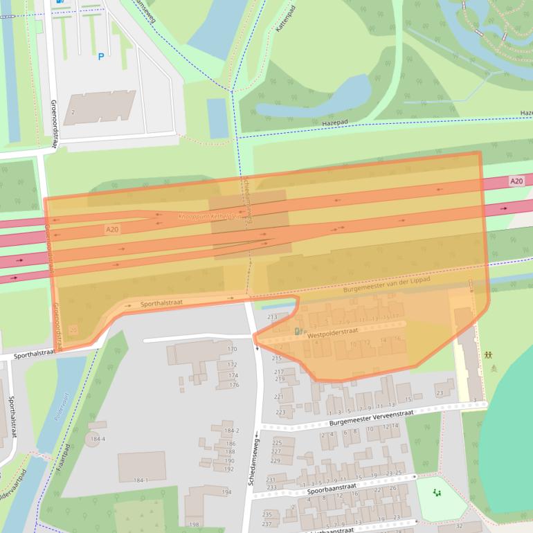 Kaart van postcodegebied 3119JJ.