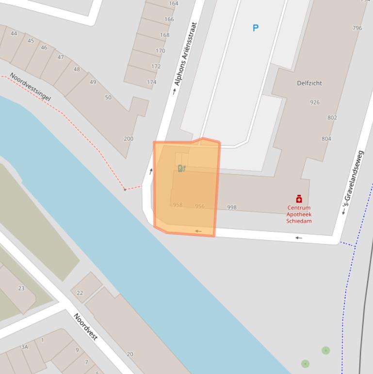 Kaart van postcodegebied 3119NJ.