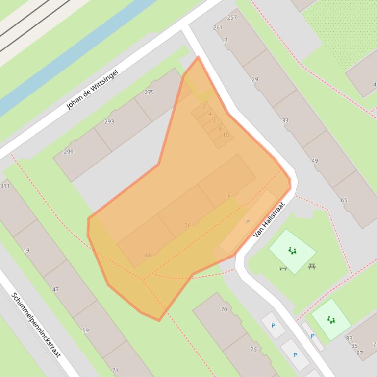 Kaart van postcodegebied 3119TT.