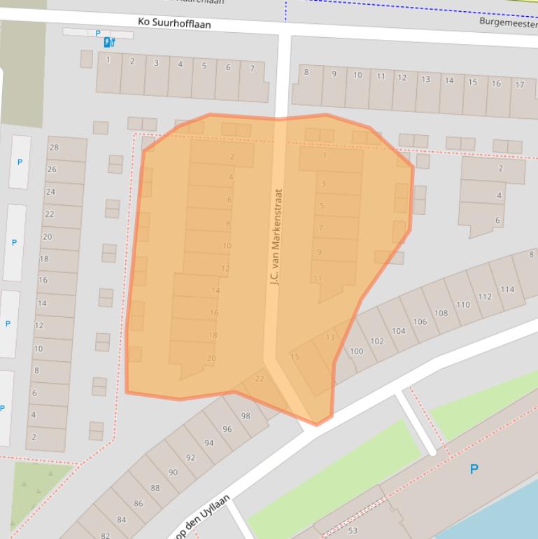 Kaart van postcodegebied 3119VG.