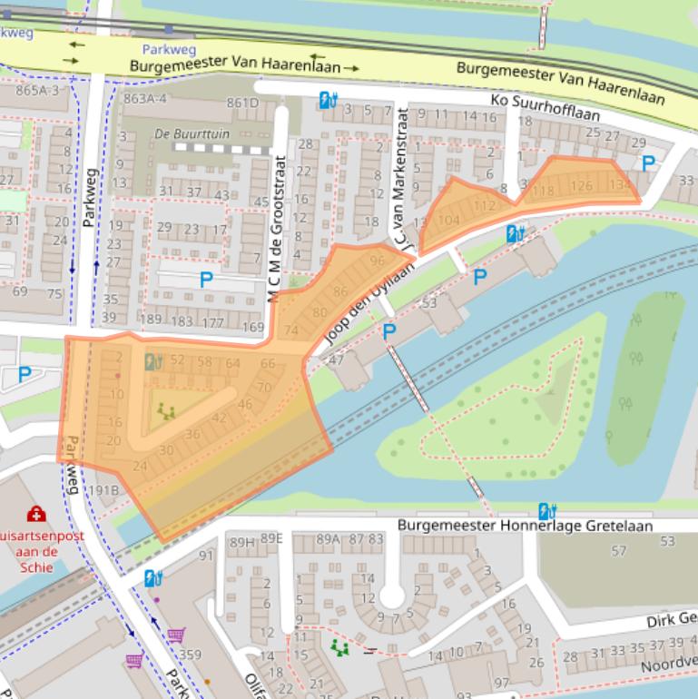 Kaart van postcodegebied 3119VH.