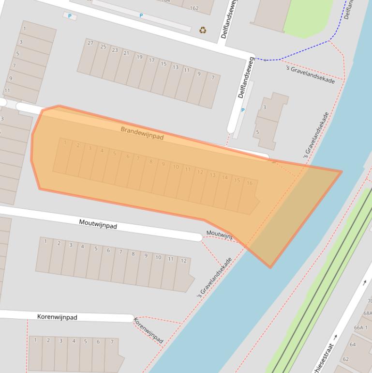 Kaart van postcodegebied 3119ZA.