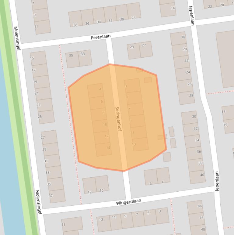 Kaart van postcodegebied 3121AV.