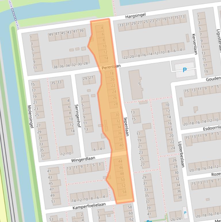 Kaart van postcodegebied 3121BB.