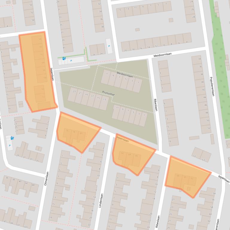 Kaart van postcodegebied 3121BC.