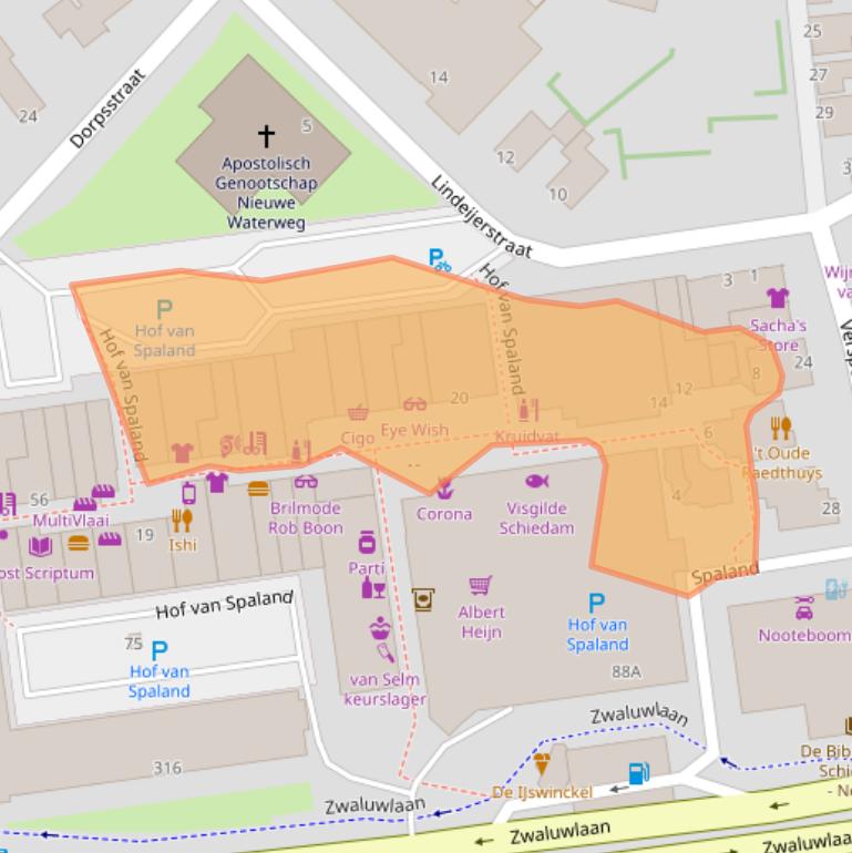 Kaart van postcodegebied 3121CB.