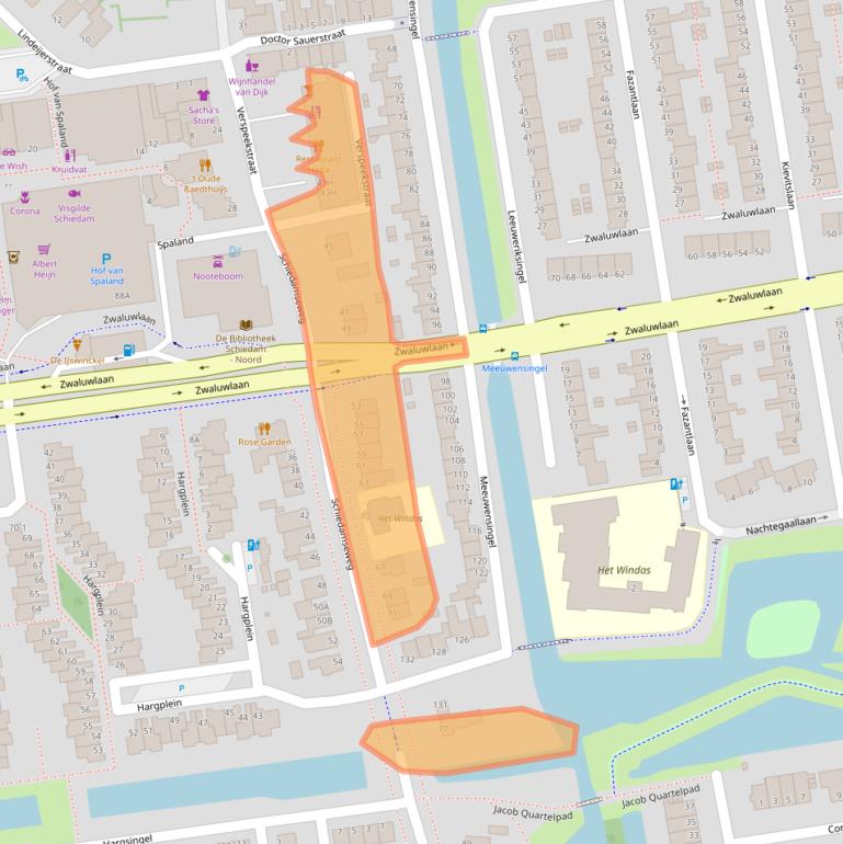 Kaart van postcodegebied 3121JE.