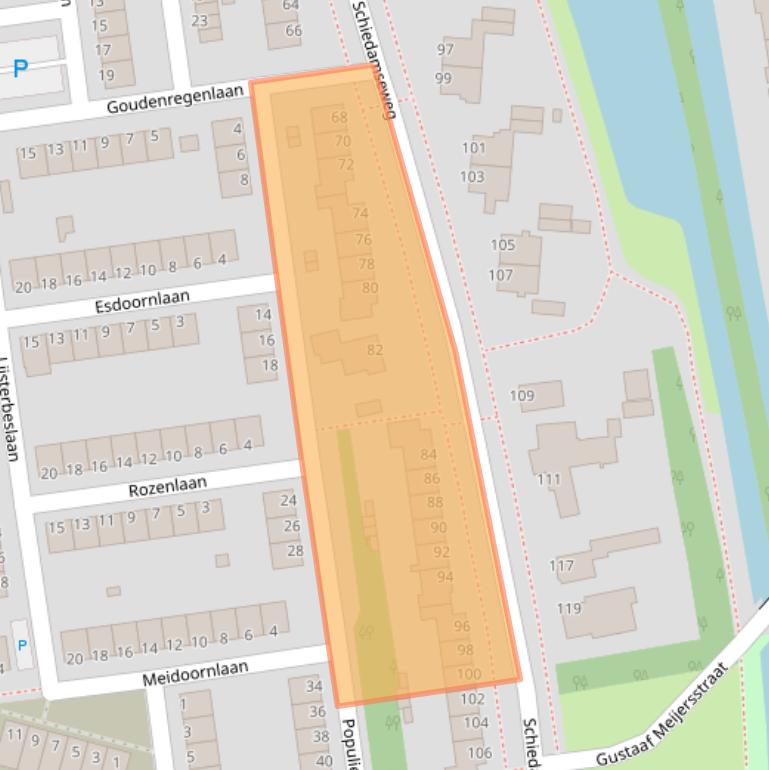 Kaart van postcodegebied 3121JK.