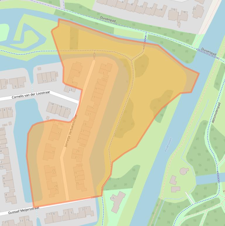 Kaart van postcodegebied 3121JT.
