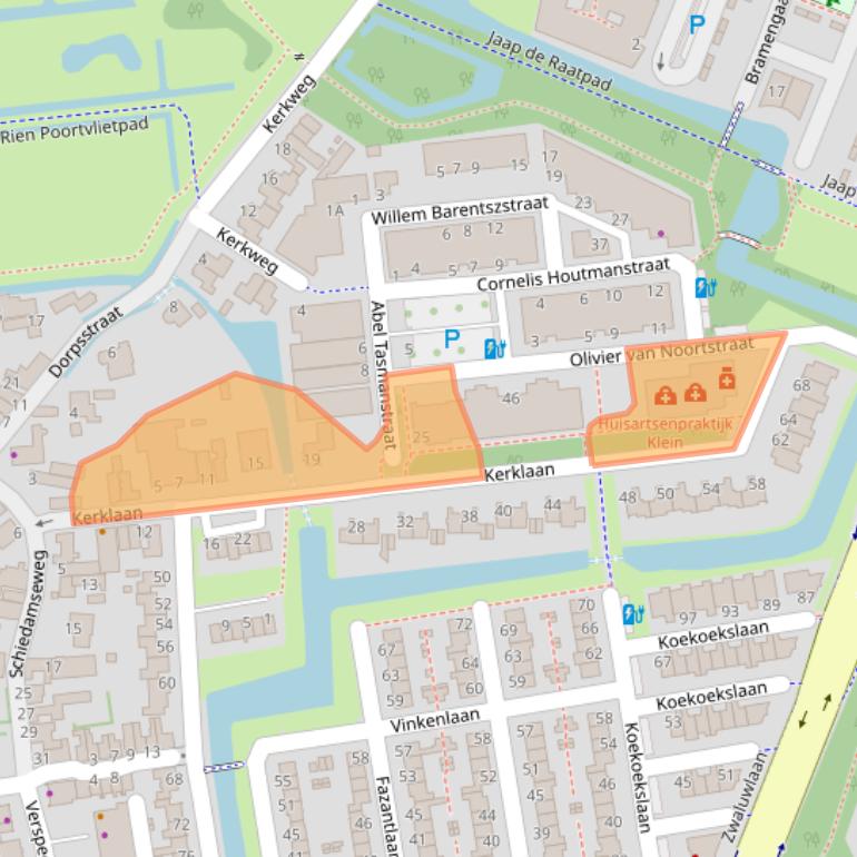 Kaart van postcodegebied 3121KC.