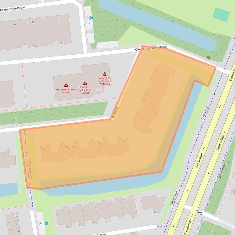 Kaart van postcodegebied 3121KE.