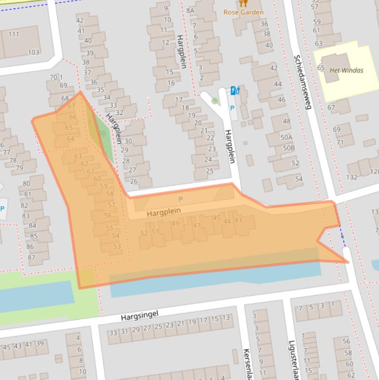 Kaart van postcodegebied 3121VD.