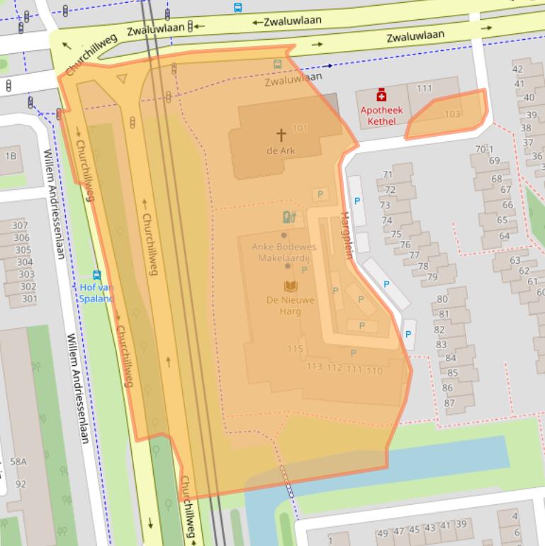 Kaart van postcodegebied 3121VG.