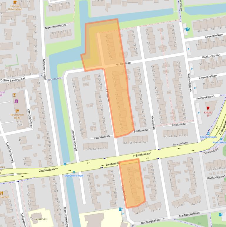 Kaart van postcodegebied 3121XB.