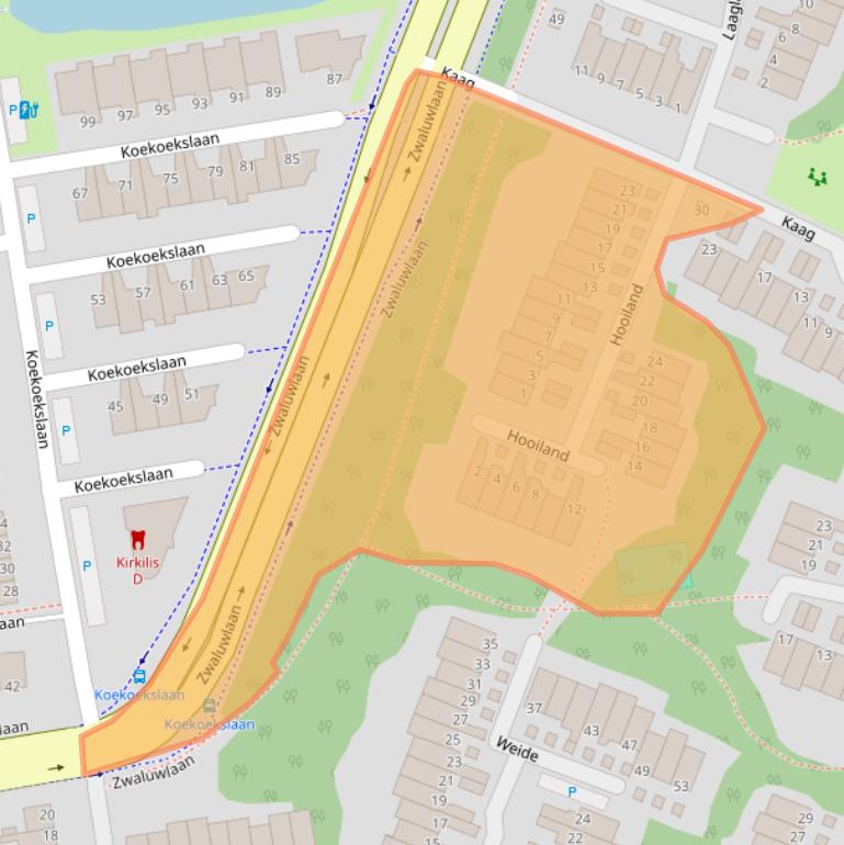 Kaart van postcodegebied 3121XD.