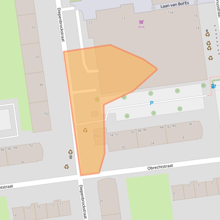 Kaart van postcodegebied 3122AA.