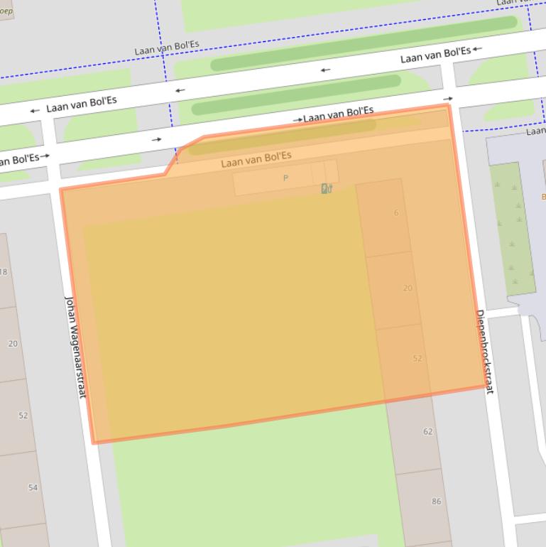Kaart van postcodegebied 3122AC.