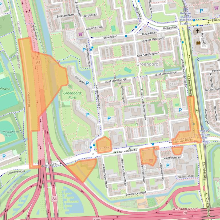 Kaart van postcodegebied 3122AE.